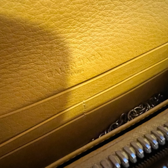 BALENCIAGA Yellow Clutch Wallet With Chain - Picture 10 of 15